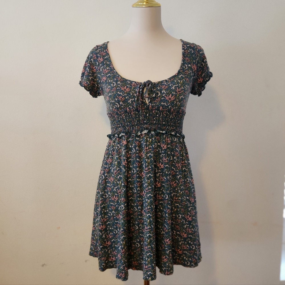 Urban Outfitters Floral Mini Dress - Blue and Pink